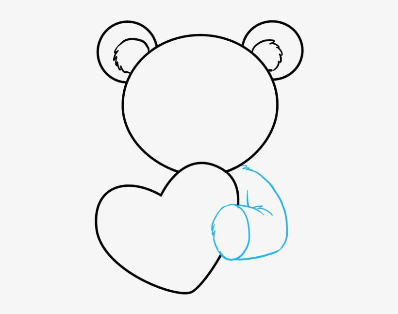 How To Draw Teddy Bear With Heart - Drawing, transparent png download