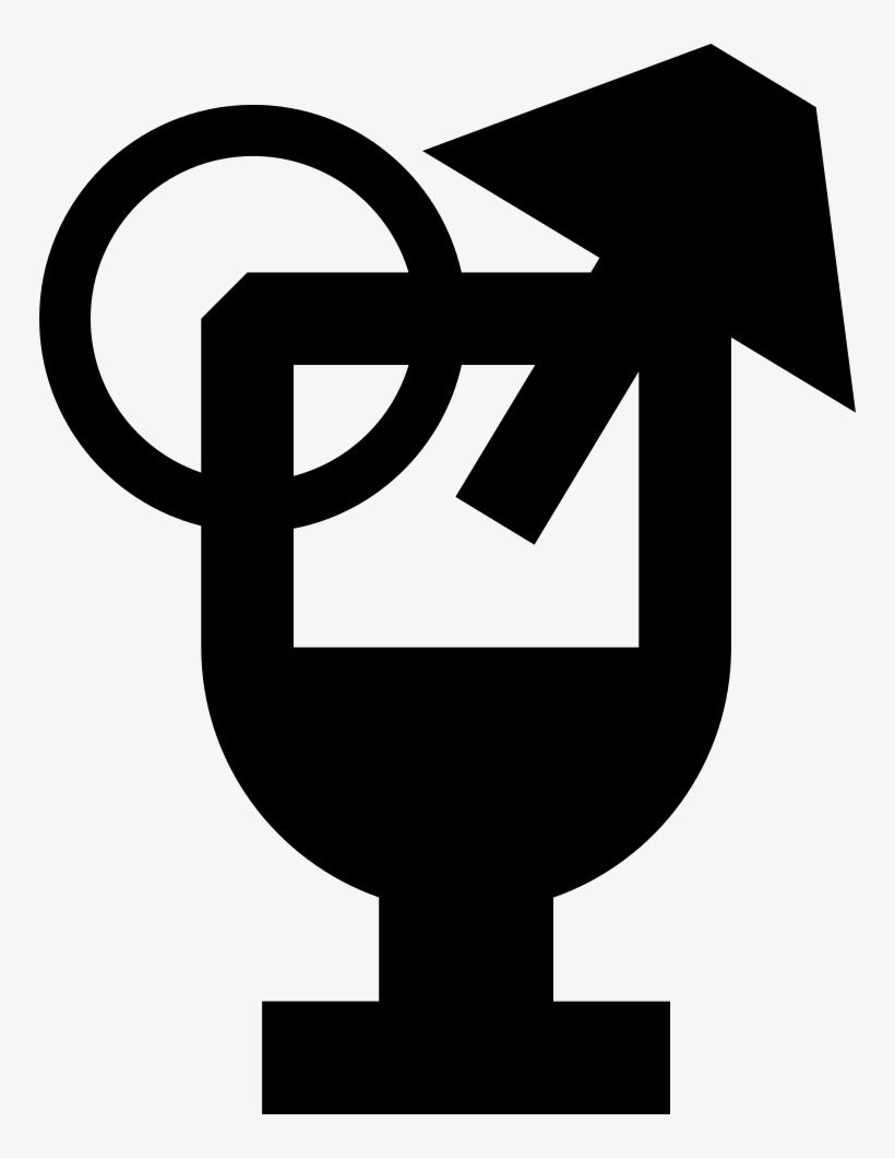 Drink Glass With An Umbrella And A Fruit Slice On Border - Drink, transparent png download