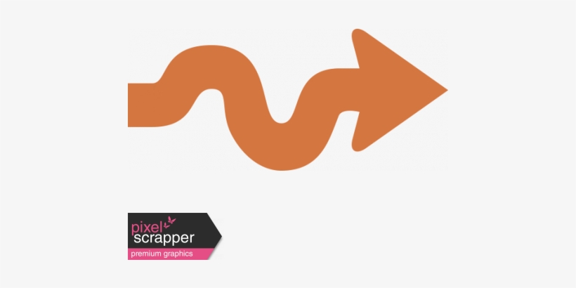 Dark Orange Curvy Arrow - Turn Pants Into A Pencil Skirt, transparent png download