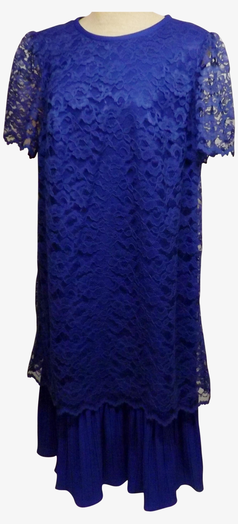 Vintage Mario Gilberti Italian Blue Lace Evening Dress - Day Dress, transparent png download