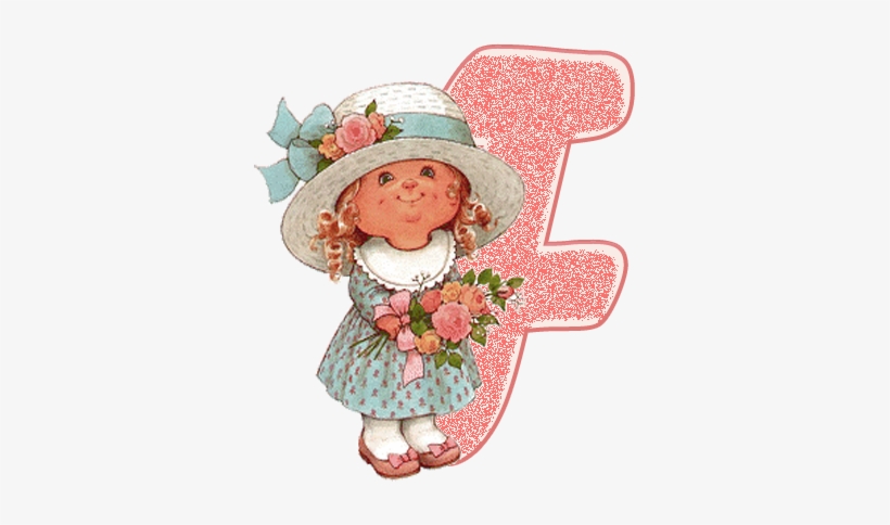 Alfabeto De Nenita Con Flores, Dibujo De Sarah Kay - Dibujos De Sarah Kay Para Imprimir Gratis, transparent png download