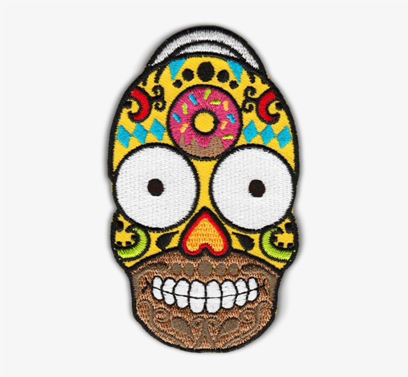 Homer Candy Skull Patch - Skull, transparent png download