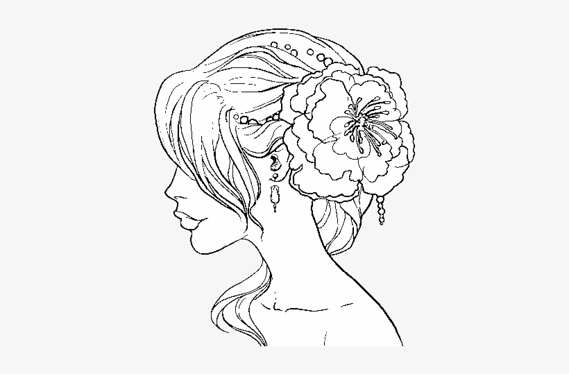 Dibujo De Tocado De Novia Con Flor Para Colorear - Tocado Dibujo, transparent png download