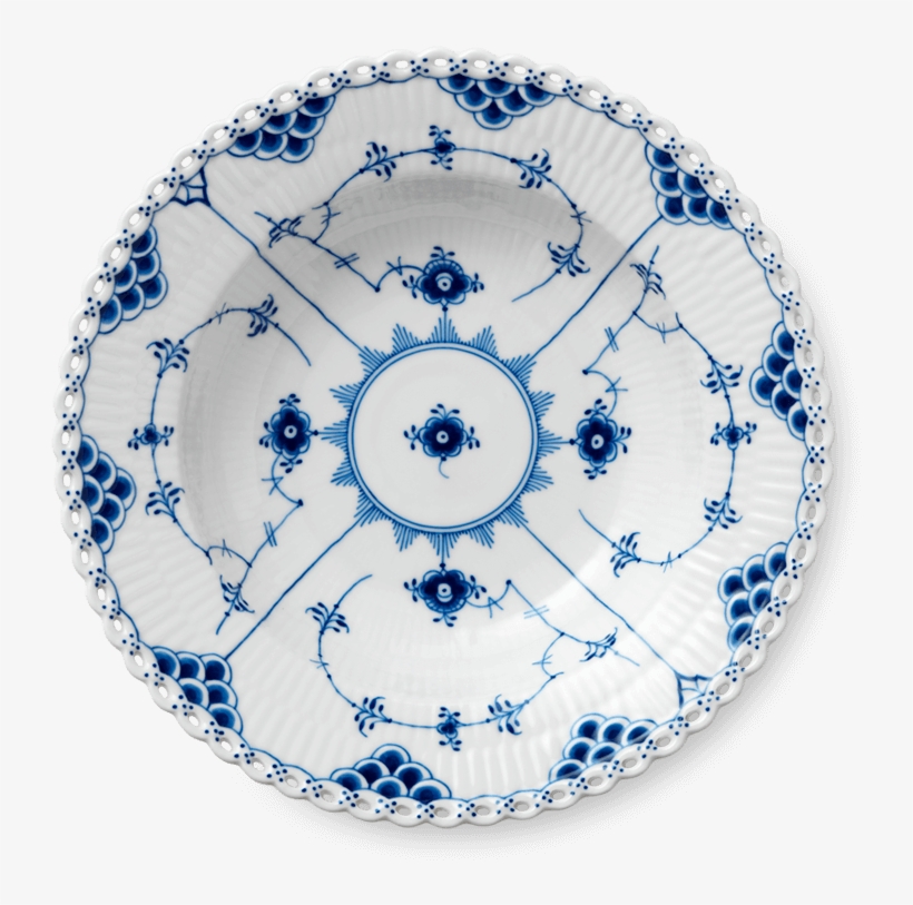 Hold Or Double Click To Zoom - Blue Fluted Full Lace Plate Deep, transparent png download