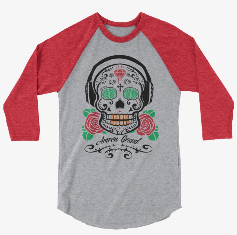 Image Of Candy Skull // Raglan - We Go Together Like Drunk And Disorderly T Shirt, transparent png download