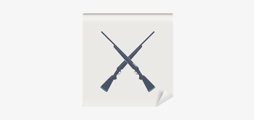 Crossed Hunting Rifles With Grunge Texture, Vector - Illustration, transparent png download