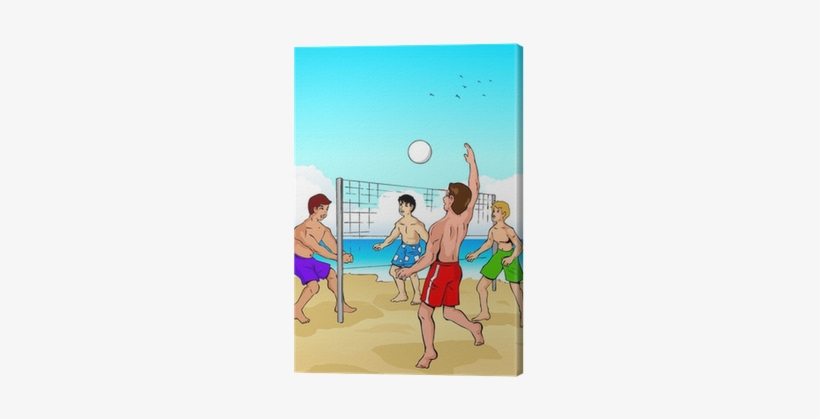 Vector Illustration Of People Playing Beach Volleyball - Gente Jugando Voleibol En La Playa, transparent png download
