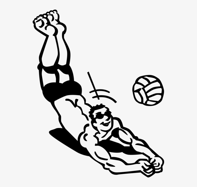 Vector Illustration Of Sport Of Beach Volleyball Player, transparent png download