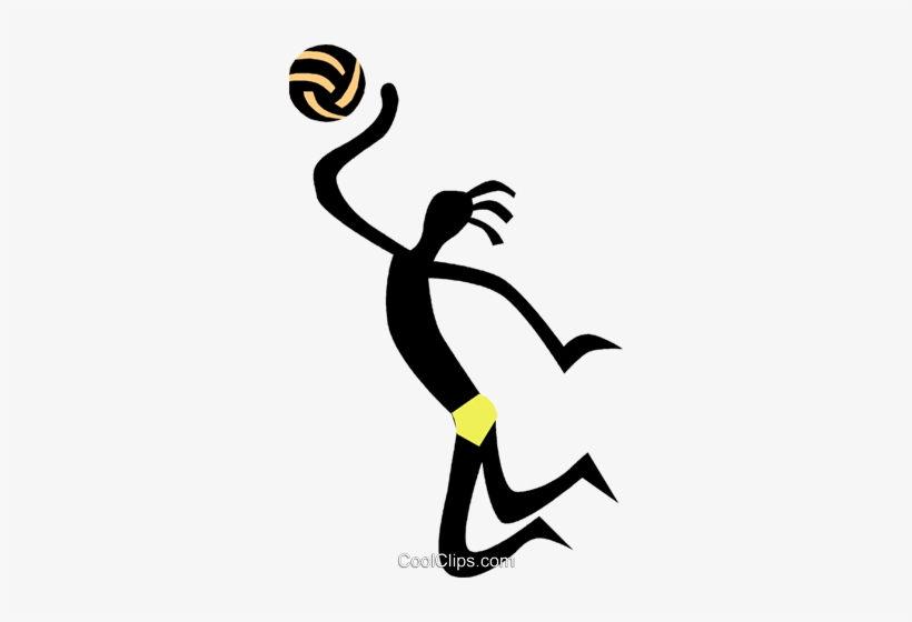 Playing Volleyball Royalty Free Vector Clip Art Illustration - Sports, transparent png download