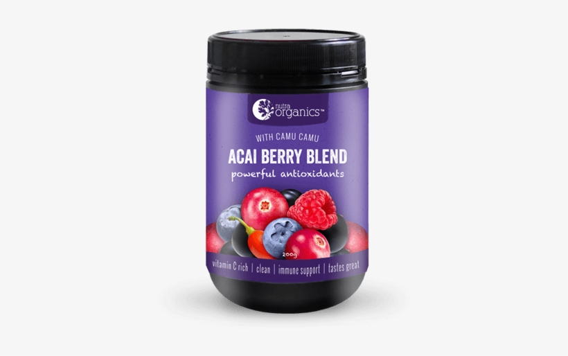 Nutra Organics Acai Berry Blend Powder 200g, transparent png download