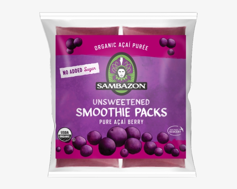 Sambazon Organic Acai Berry Smoothie Packs - Sambazon Frozen Acai Nutrition, transparent png download