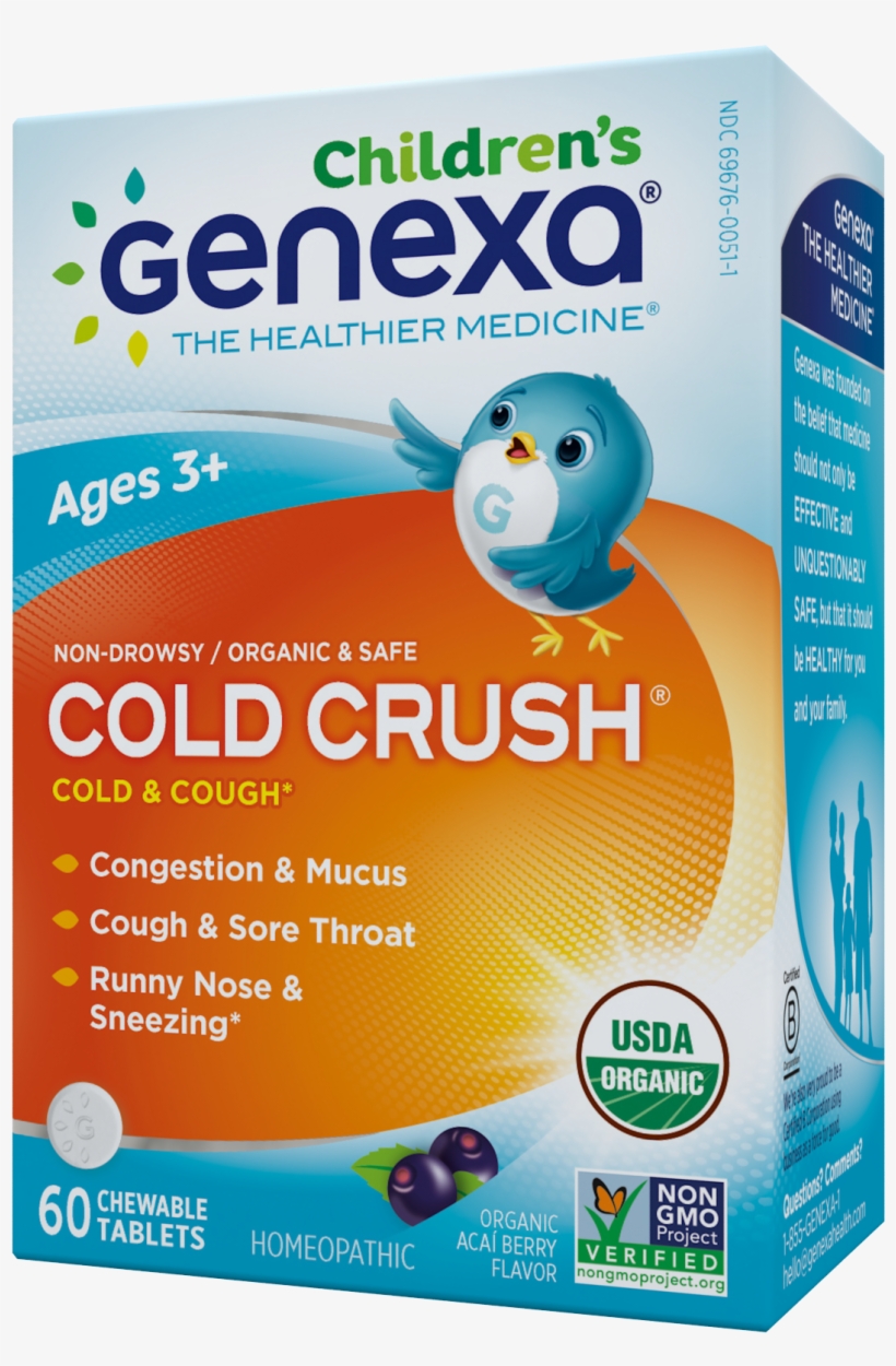 Children's Cold Crush Homeopathic Tablets, Organic - Genexa Calm Keeper, transparent png download