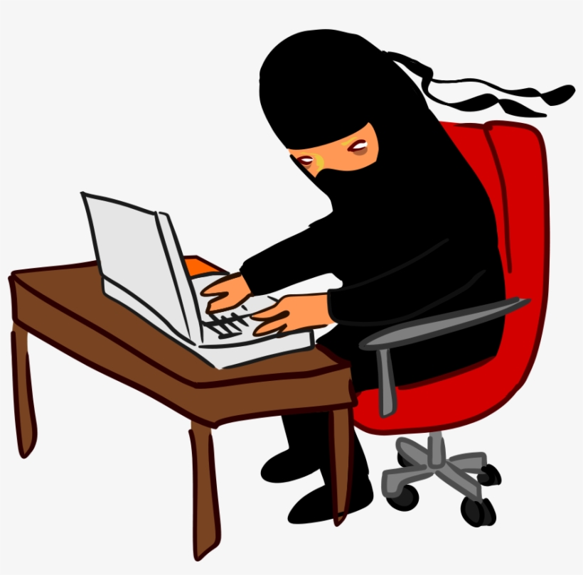 Working At Desk - Computer Hacker Clipart, transparent png download