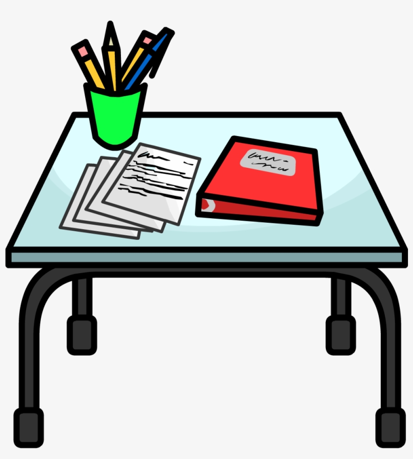 Writing Desk - Club Penguin School Furniture, transparent png download