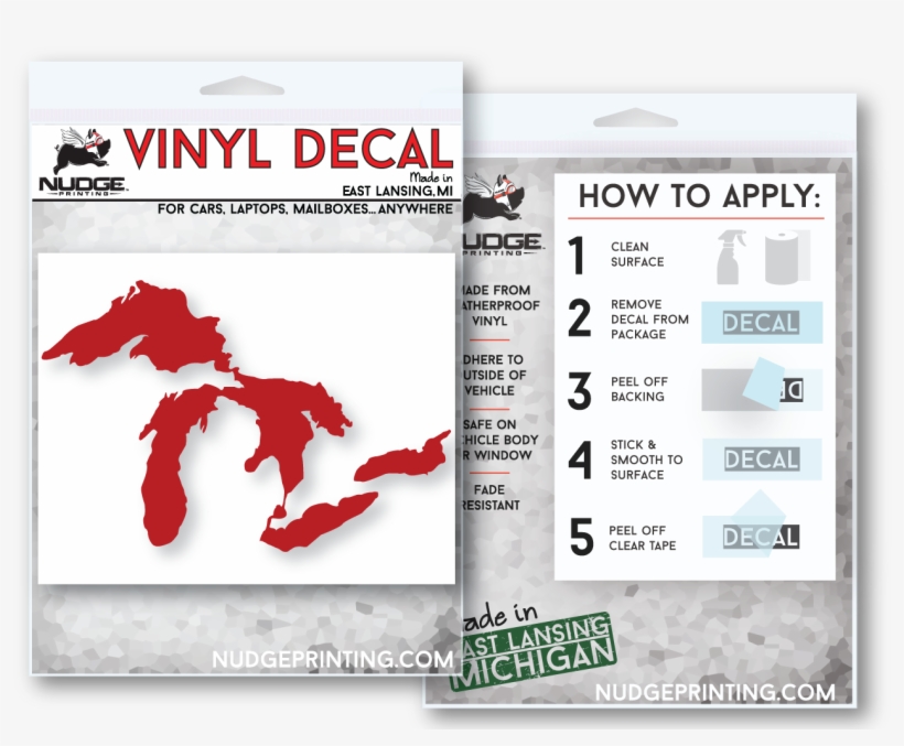 Great Lakes Of Michigan Vinyl Decal Window Sticker - Great Lakes, transparent png download