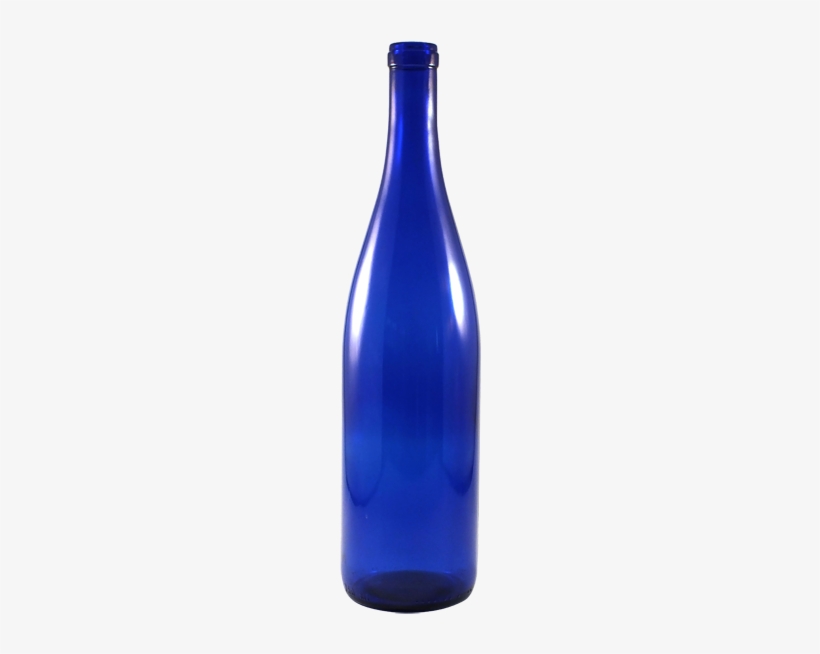 750 Ml Cobalt Blue Glass California Hock Wine Bottle - Wine Bottle, transparent png download
