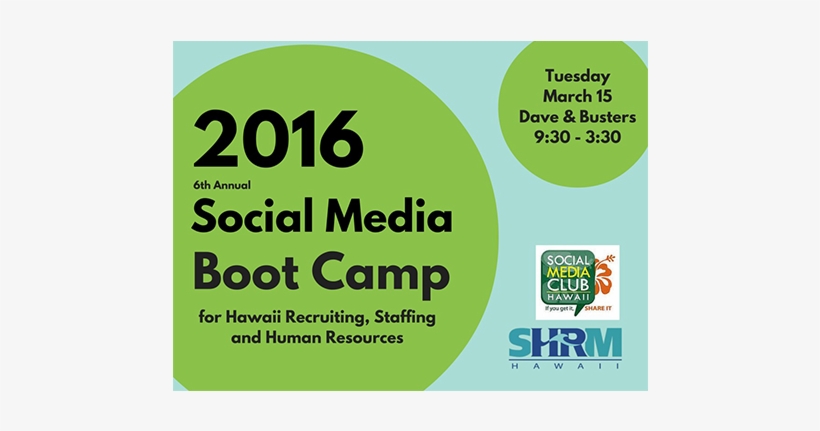 6th Annual Social Media Boot Camp For Hawaii's Recruiting, - Shrm Hawaii, transparent png download