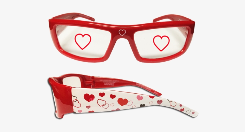 Happy Eyes Plastic Heart Glasses - Heart Happy Eyes Plastic Holographic 3d Glasses - 2, transparent png download