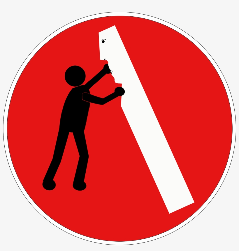 Red Road Sign And Funny Man - Links, transparent png download