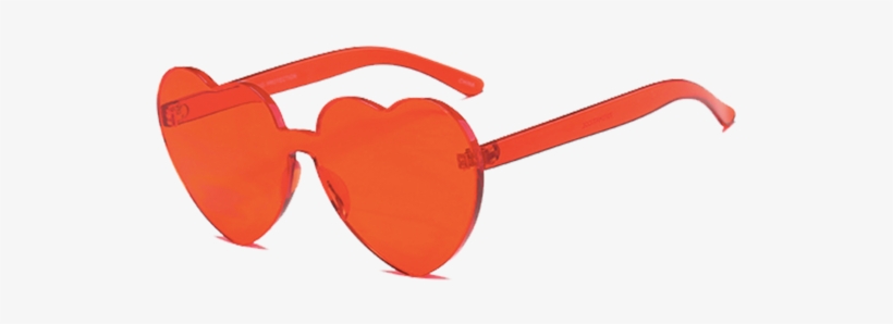 <3 Eyes - Red Tinted Heart Glasses, transparent png download