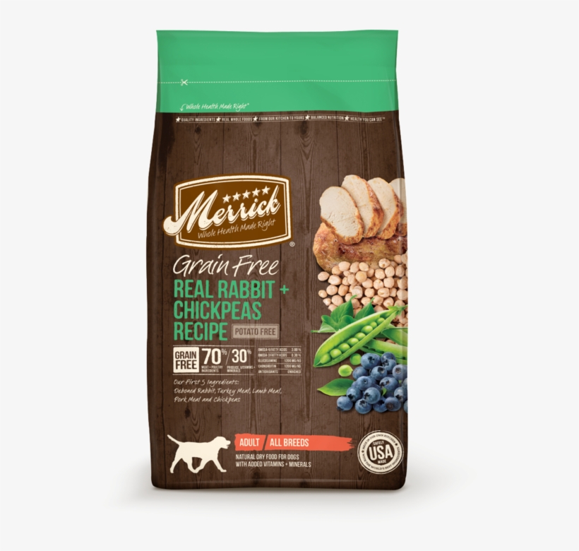 Merrick Grain Free Real Rabbit And Chickpeas Recipe - Merrick Grain Free Real Texas Beef Sweet Potato Recipe, transparent png download