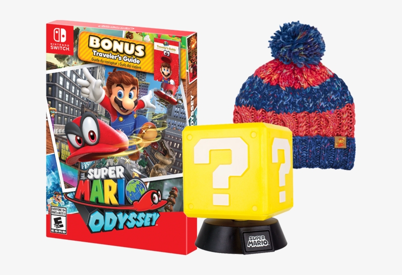 Smo Sp Mario Beanie Question Mark Light - Super Mario Odyssey Starter Pack, transparent png download