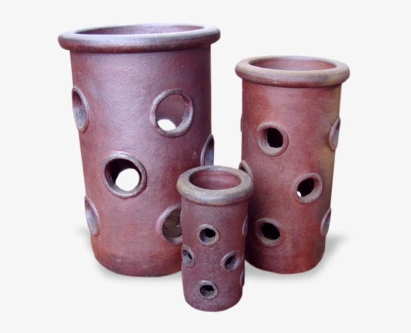 Vietnam Black Clay Tall Pot With Cut Outs - Pottery, transparent png download