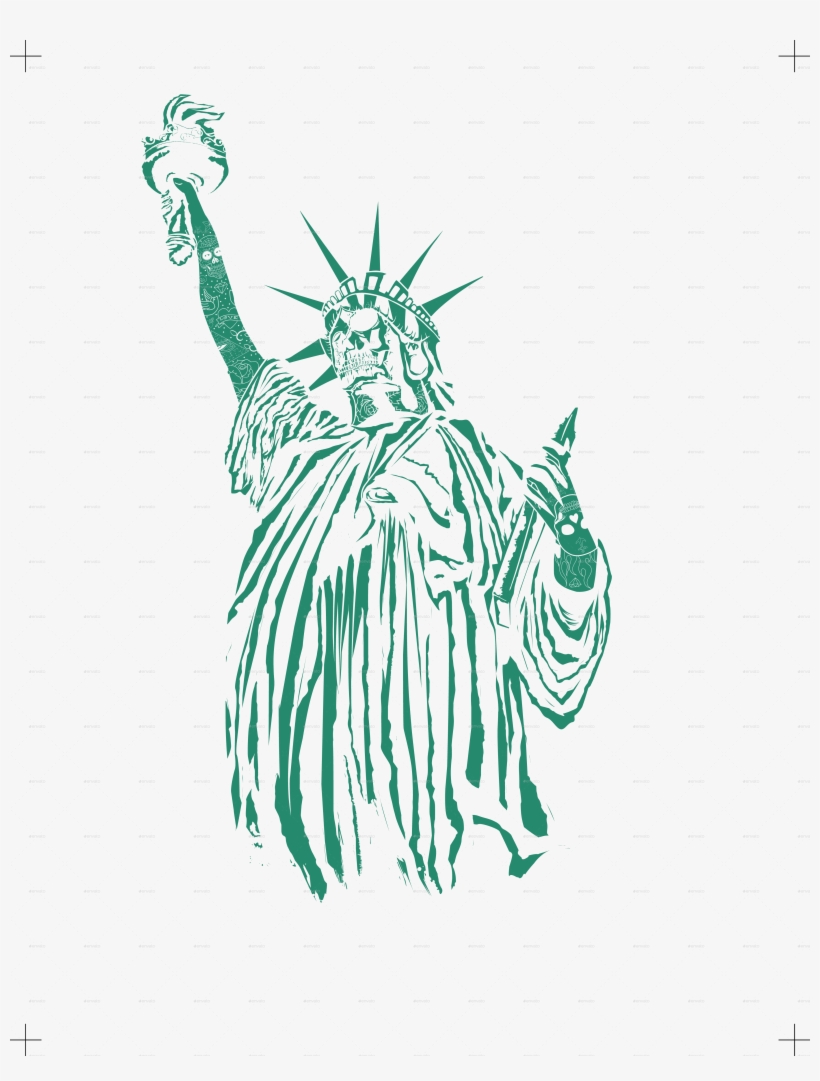 Lady Liberty T - Drawing, transparent png download