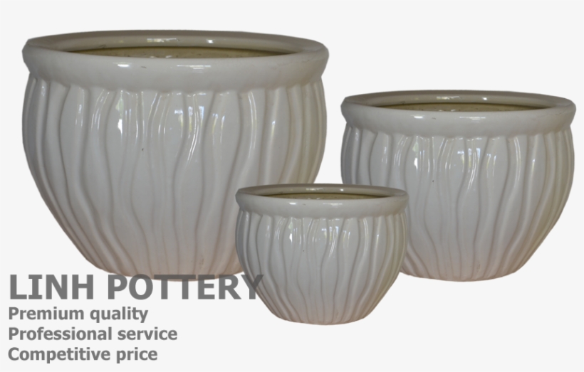 White Glazed Large Cheap Ceramic Flower Pots And Planter - Flowerpot, transparent png download