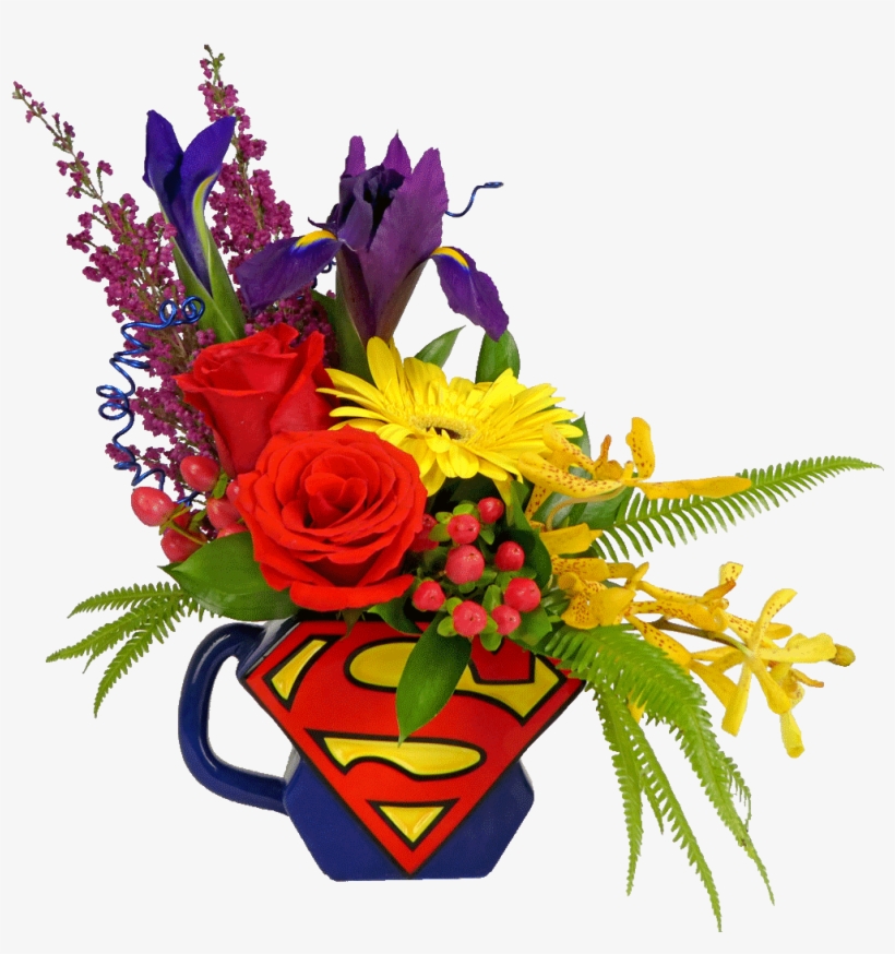 Superman Flower Mug - Superman Flowers, transparent png download