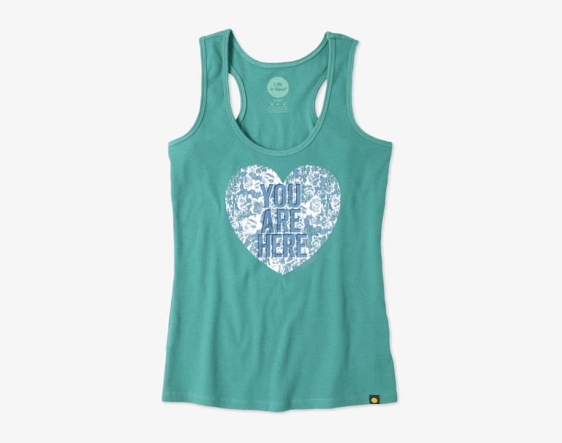 Women's Floral Heart Sleep Tank - Active Tank, transparent png download