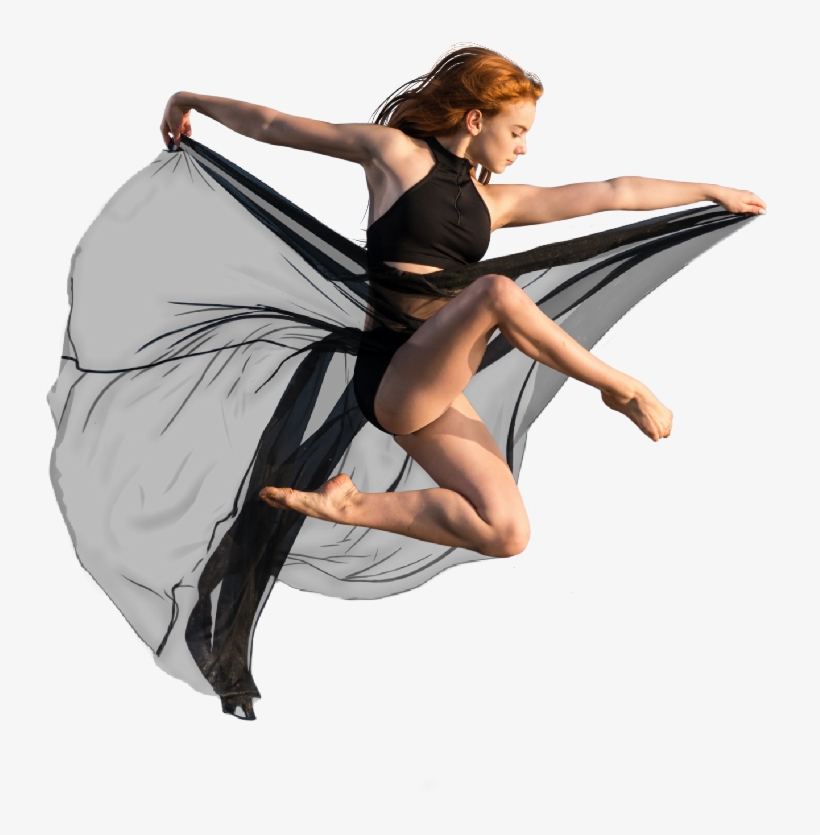 Girl Jump Jumping Pose Sheer Black - Jumping Pose, transparent png download
