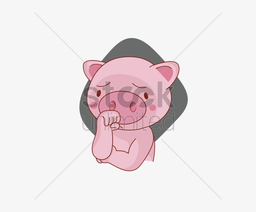 Feeling Clipart Pig Cartoon - Cartoon Pig Worried, transparent png download