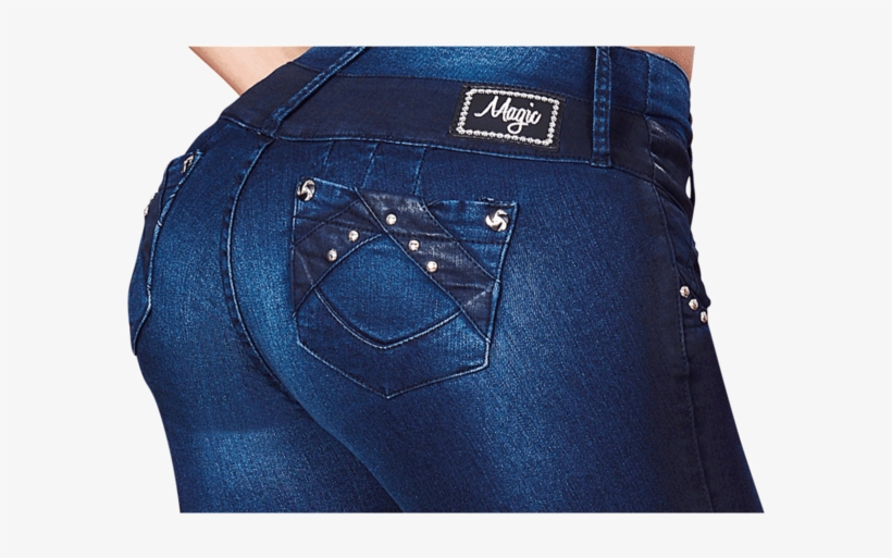Dark Blue Wash 5 Pocket Mid Rise Jean, Magic - Pocket, transparent png download