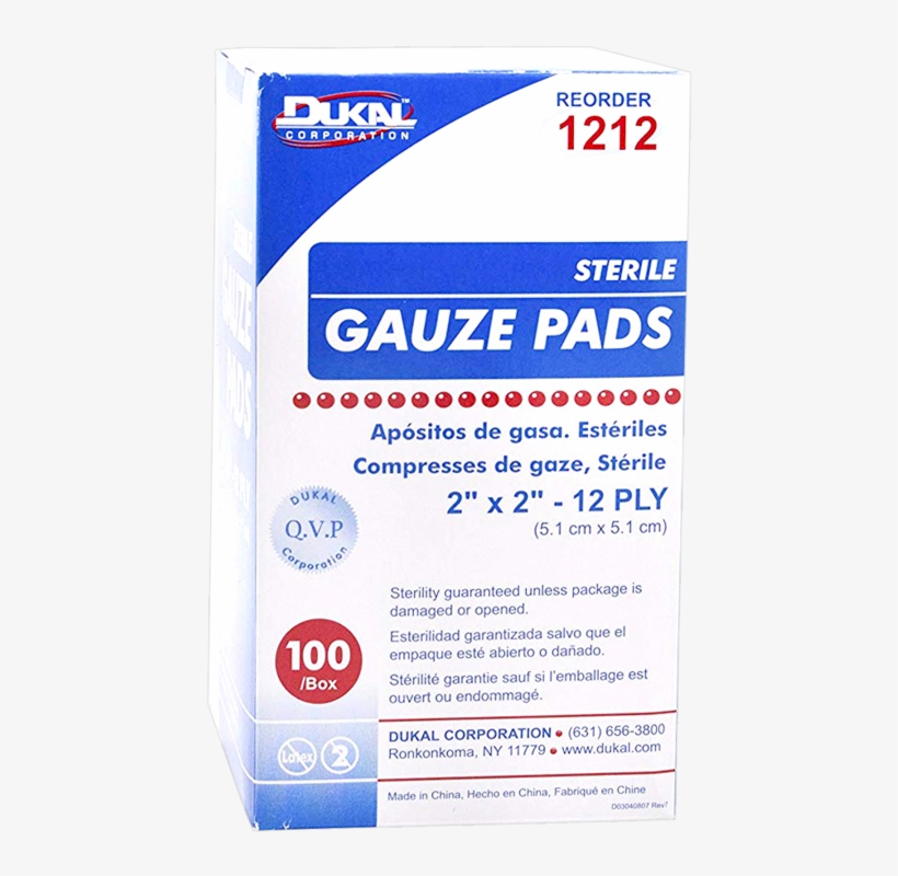 Sterile Gauze Pad 2" X 2\ - Dkl1212 - Sterile Gauze Pads, 2x2, 12 Ply, 100/bx,, transparent png download