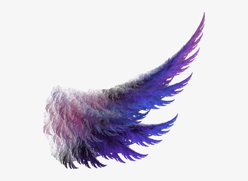Purple Wing Feather Neon Wings Pink Ombre Slay Tumblrfr - Blue Fire Wings Png, transparent png download