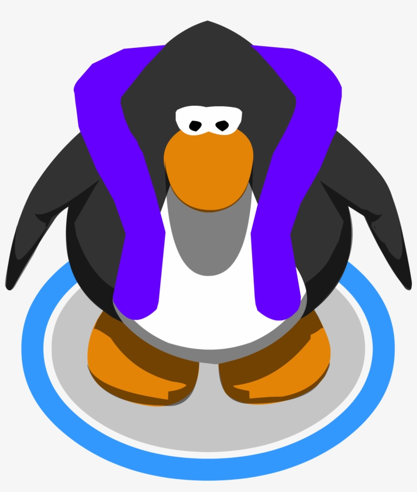 Purple Feather Boa In Game - Club Penguin Penguins Png, transparent png download
