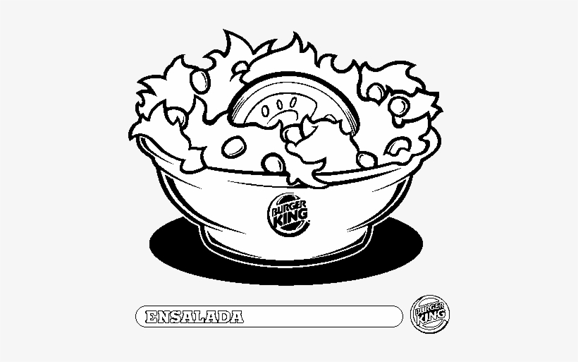 Dibujo De Ensalada Burguer King Para Colorear - Ensalada De Tomate Para Colorear, transparent png download