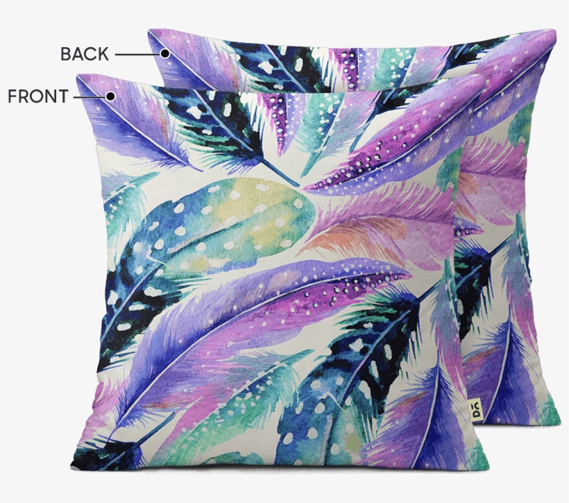 Dailyobjects Feathers In Purple 18" Cushion Cover Two - East Urban Home 'feathers' Print On Metal, Purple, transparent png download