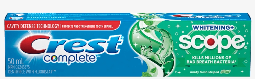 Crest Complete Whitening Plus Scope Toothpaste - Crest Complete Whitening Plus Scope Dual Blast Toothpaste, transparent png download