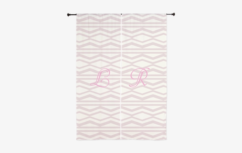Pastel Cream Pink Geometric Pattern 84" Curtains, Pink - Window Covering, transparent png download