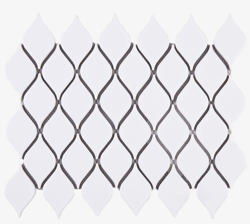 Tear Drop Pattern White Ceramic Mesh Mounted Mosaic, transparent png download