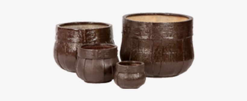 Fiber Glass Planter Wooden Barrel Small - Apartment, transparent png download