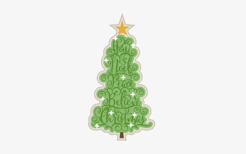Christmas Word Tree Scrapbook Clip Art Christmas Cut - Christmas Day, transparent png download