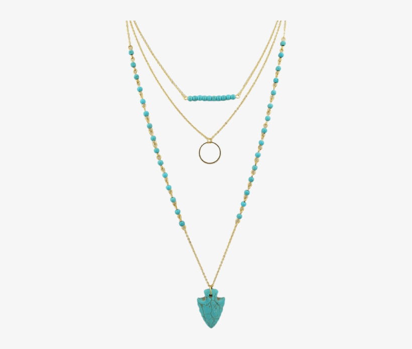 Arrow Circle Beads Layered Necklace - Colliers Femme Flèche Perles Cercle En Couches Collier, transparent png download