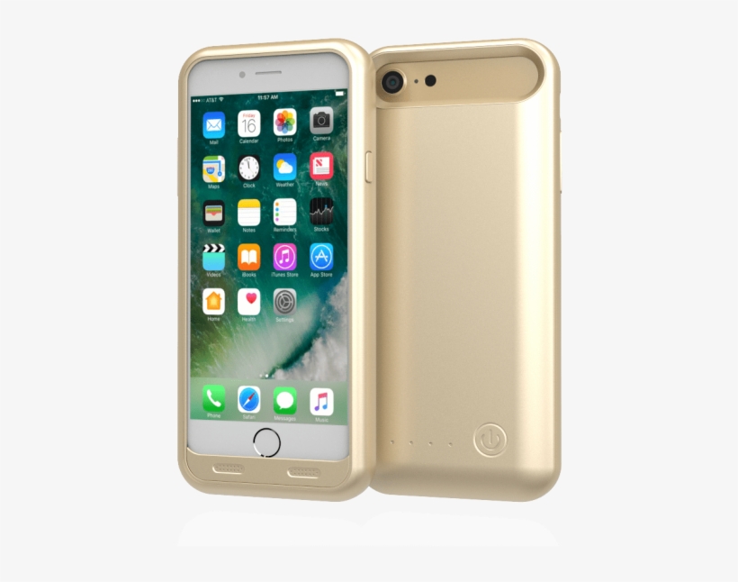 Gold Shiny Premium Iphone 7 Battery Case For Premium - Iphone 7 Plus Phone Case, transparent png download