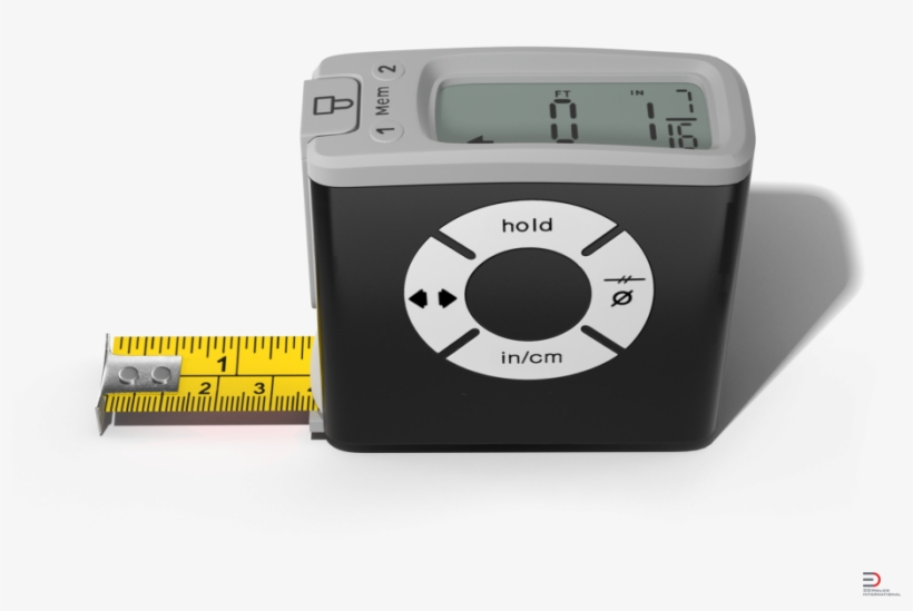 1 Digital Tape Measure Black Royalty-free 3d Model - Scale, transparent png download