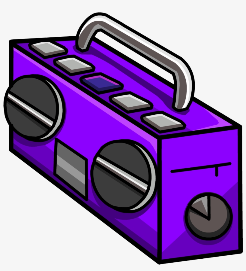 Purple Boom Box - Club Penguin Radio Item, transparent png download