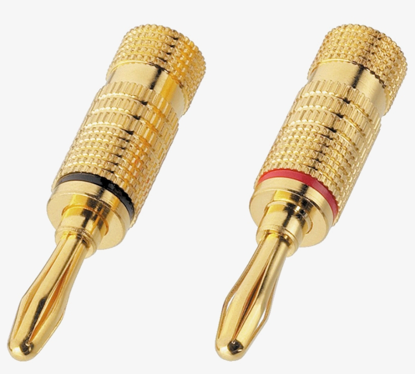 Pair Of Gold Plated Banana Plugs For Speakers - Monacor Bp-100g 1 Pair, transparent png download