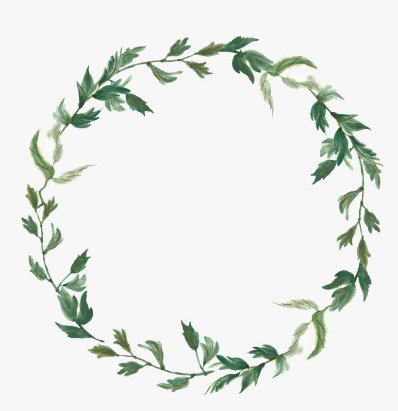 Transparente Hojas Verdes Ornamentales De Png Para - Boho Kranz Mit Beeren U. Monogramm-adresse Runder Aufkleber, transparent png download